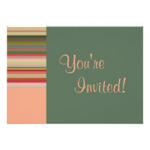 Personalized Striped Tea Party Bridal Shower Custom Invitation