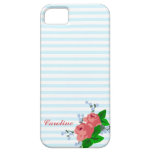 Personalized Summery Stripes and Roses iPhone 5 Cases