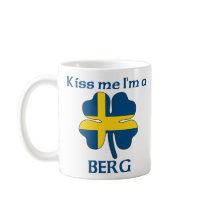 Personalized Swedish Kiss Me I'm Berg Coffee Mugs