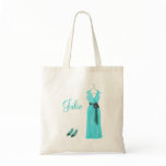 Personalized Teal Bridesmaid Tote Bags