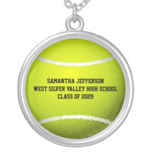 Personalized Tennis Ball Sports Pendant Necklace