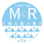 Personalized Thank You  Monogrammed Wedding Favour stickers