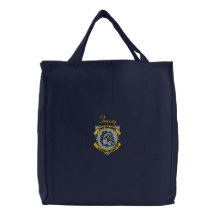 Personalized Two Bulldog Brand Embroidered Tote Canvas Bags