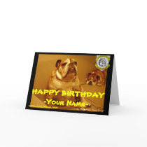 Personalized Two Bulldog Brand SAY ANYTHING Card