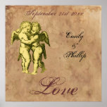 Personalized Vintage Grunge Cherubs Love Posters