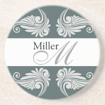 Personalized  Wedding Anniversary Monogram Drink Coasters