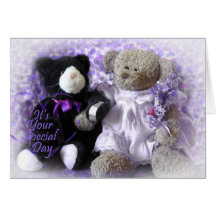 Personalized Wedding Bouquet from Bear -Purple Cards