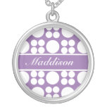 Personalized White Dot Pattern on Ce Soir Purple Necklace