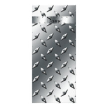 Personalized with your name diamond plate steel custom rack card