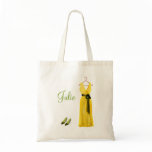 Personalized Yellow Bridesmaid Tote Canvas Bags