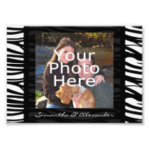 Personalized Zebra Stripes Black Photo Border