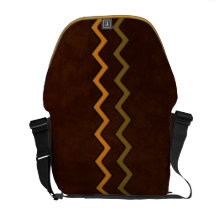 Personalized Zigzag Orange & Olive on Brown Messenger Bag