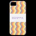 Personallized Sideways Orange & Purple Chevron casemate cases
