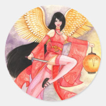 Personnaliser d'autocollant de geisha de zodiaque 