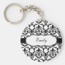 Personnalisez avec votre damassé nommée Keychain Porte-clés