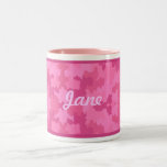 Personnalisez la tasse rose lumineuse de camouflag