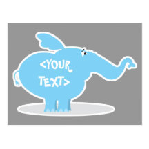 Personnalisez un éléphant, <YOUR TEXT> Cartes Postales