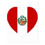 Peru Flag Heart Post Card