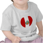 Peru Flag Heart Tshirt
