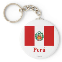 Peru Flag with Name in Spanish