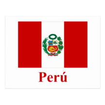 Peru Flag with Name in Spanish Post Cards