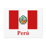 Peru Flag with Name in Spanish