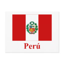 Peru Flag with Name in Spanish