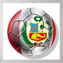 Peru La Blanquirroja La Rojiblanca soccer ball Posters
