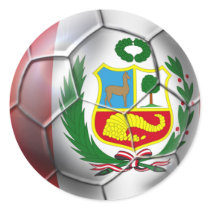 Peru La Blanquirroja La Rojiblanca soccer ball Round Sticker