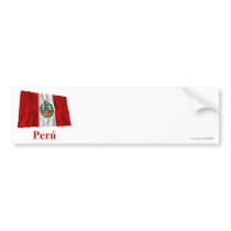Peru Waving Flag with Name in Spanish