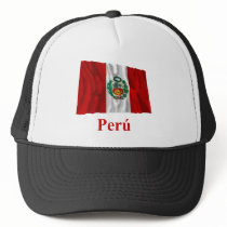 Peru Waving Flag with Name in Spanish
