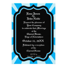 Pervade Ebony VI (Cyan) Wedding Invitation