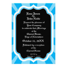 Pervade Ebony VII (Cyan) Wedding Invitation