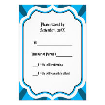 Pervade Ivory VI (Cyan) RSVP Card