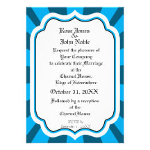 Pervade Ivory VI (Cyan) Wedding Invitation