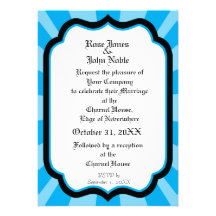 Pervade Ivory VII (Cyan) Wedding Invitation