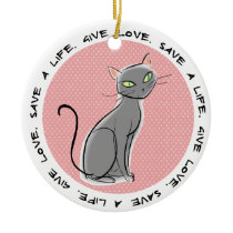Pet Adoption Ceramic Christmas Ornament