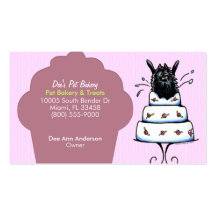 Pet Bakery Treats Parties Pomeranian Plum Cupcake Business Card Template