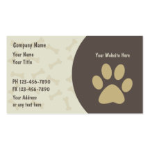 Pet Care Business Cards New