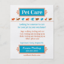 Pet Care Flyer Colorful Animal Silhouettes