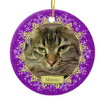 Pet Cat Memorial Photo Christmas Ornament