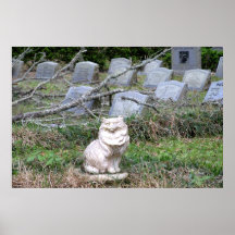 Pet Cemetary Cat Grave Marker Poster photograph