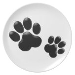 Pet Lovers! Pup and Kitty PawPrints Dinner Plates