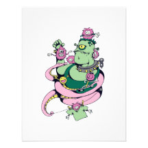pet monster with pets funny vector cartoon custom invitations