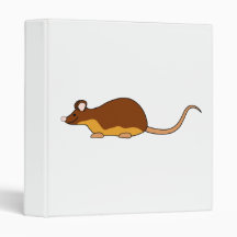 Pet Mouse. Chocolate Brown, Tan. 3 Ring Binder