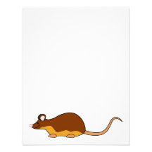 Pet Mouse. Chocolate Brown, Tan. Personalized Invitations