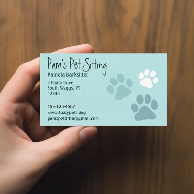 Pet Paw Prints Animal Lover Business Card by jennsdoodleworld