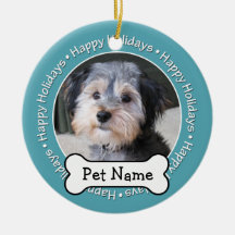 Pet Photo Frame with Dog Bone SINGLE-SIDED Ornament