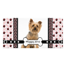 Pet Portrait Photo Card Paw and Bone
