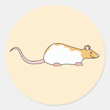 Pet Rat. Cinnamon and White, Hooded Variegated. Stickers